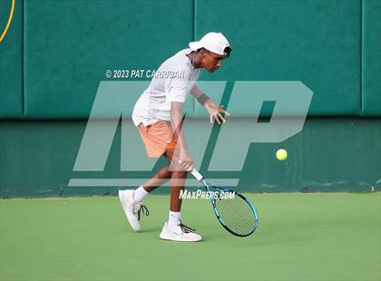 Thumbnail 3 in The Woodlands vs Round Rock Westwood (UIL 6A Team Tennis Final) <B>Only One Team</B> photogallery.