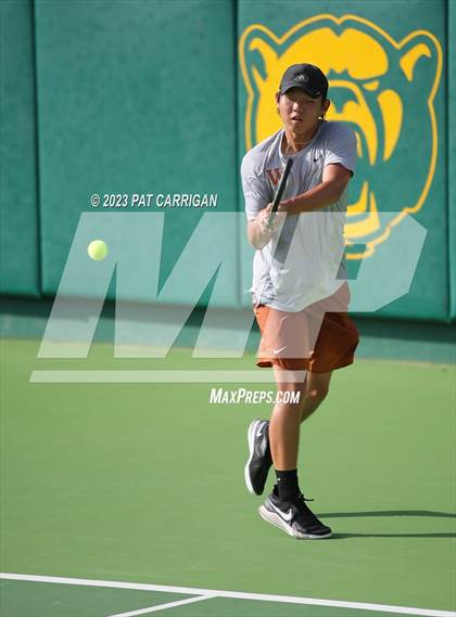 Thumbnail 3 in The Woodlands vs Round Rock Westwood (UIL 6A Team Tennis Final) <B>Only One Team</B> photogallery.