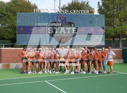 Thumbnail 3 in The Woodlands vs Round Rock Westwood (UIL 6A Team Tennis Final) <B>Only One Team</B> photogallery.