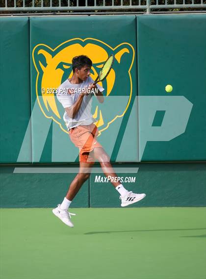 Thumbnail 1 in The Woodlands vs Round Rock Westwood (UIL 6A Team Tennis Final) <B>Only One Team</B> photogallery.