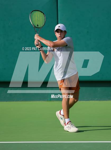 Thumbnail 1 in The Woodlands vs Round Rock Westwood (UIL 6A Team Tennis Final) <B>Only One Team</B> photogallery.