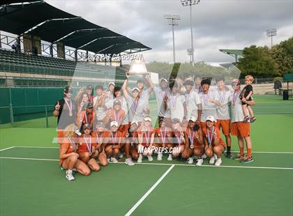Thumbnail 1 in The Woodlands vs Round Rock Westwood (UIL 6A Team Tennis Final) <B>Only One Team</B> photogallery.