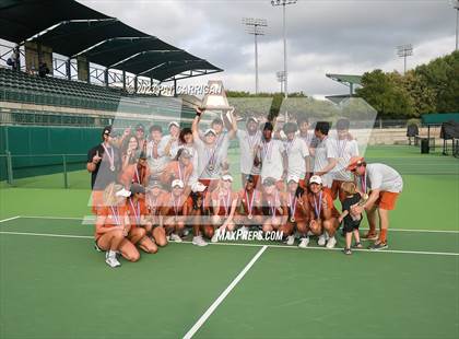 Thumbnail 1 in The Woodlands vs Round Rock Westwood (UIL 6A Team Tennis Final) <B>Only One Team</B> photogallery.