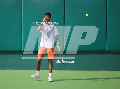 Thumbnail 1 in The Woodlands vs Round Rock Westwood (UIL 6A Team Tennis Final) <B>Only One Team</B> photogallery.