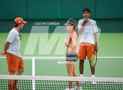 Thumbnail 1 in The Woodlands vs Round Rock Westwood (UIL 6A Team Tennis Final) <B>Only One Team</B> photogallery.