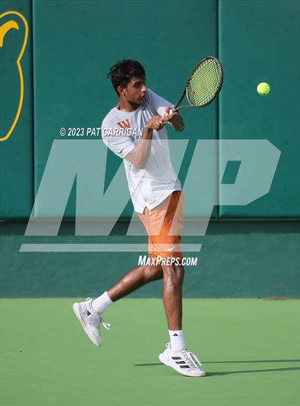 Thumbnail 2 in The Woodlands vs Round Rock Westwood (UIL 6A Team Tennis Final) <B>Only One Team</B> photogallery.