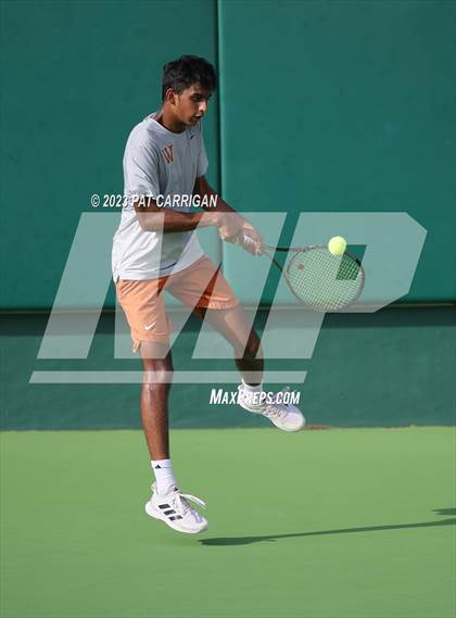 Thumbnail 1 in The Woodlands vs Round Rock Westwood (UIL 6A Team Tennis Final) <B>Only One Team</B> photogallery.