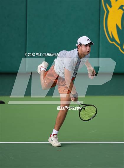 Thumbnail 1 in The Woodlands vs Round Rock Westwood (UIL 6A Team Tennis Final) <B>Only One Team</B> photogallery.