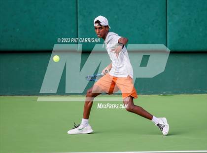 Thumbnail 1 in The Woodlands vs Round Rock Westwood (UIL 6A Team Tennis Final) <B>Only One Team</B> photogallery.