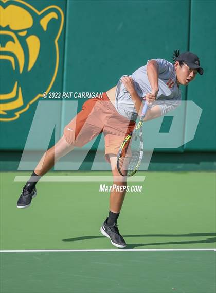 Thumbnail 3 in The Woodlands vs Round Rock Westwood (UIL 6A Team Tennis Final) <B>Only One Team</B> photogallery.