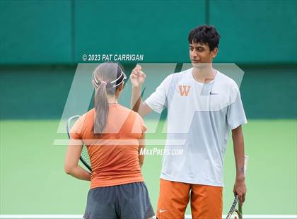 Thumbnail 2 in The Woodlands vs Round Rock Westwood (UIL 6A Team Tennis Final) <B>Only One Team</B> photogallery.