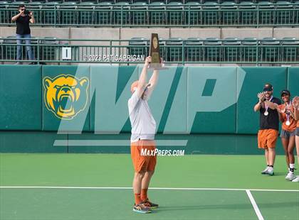 Thumbnail 1 in The Woodlands vs Round Rock Westwood (UIL 6A Team Tennis Final) <B>Only One Team</B> photogallery.