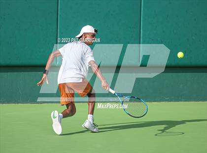 Thumbnail 1 in The Woodlands vs Round Rock Westwood (UIL 6A Team Tennis Final) <B>Only One Team</B> photogallery.