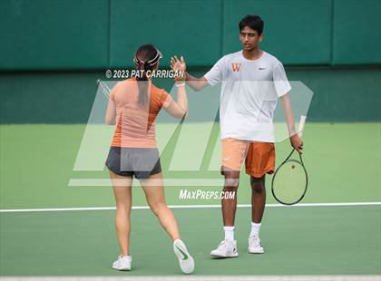 Thumbnail 3 in The Woodlands vs Round Rock Westwood (UIL 6A Team Tennis Final) <B>Only One Team</B> photogallery.