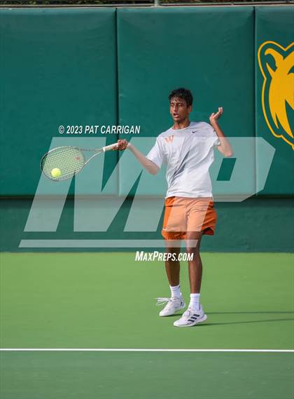 Thumbnail 3 in The Woodlands vs Round Rock Westwood (UIL 6A Team Tennis Final) <B>Only One Team</B> photogallery.