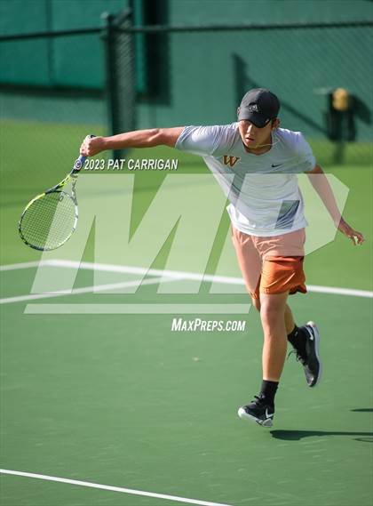 Thumbnail 3 in Round Rock Westwood vs Houston Memorial (UIL 6A Team Tennis Final) photogallery.
