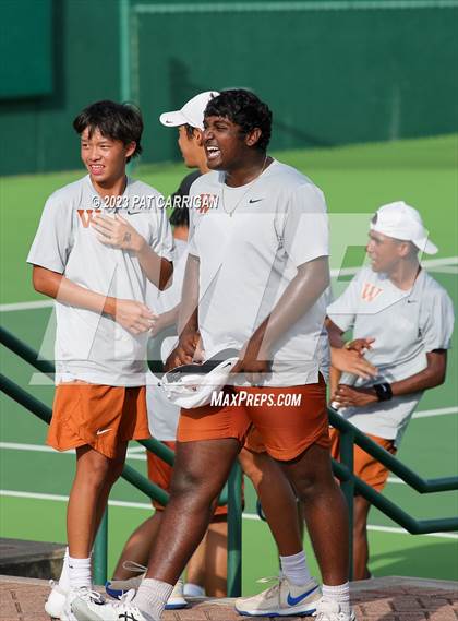 Thumbnail 2 in Round Rock Westwood vs Houston Memorial (UIL 6A Team Tennis Final) photogallery.