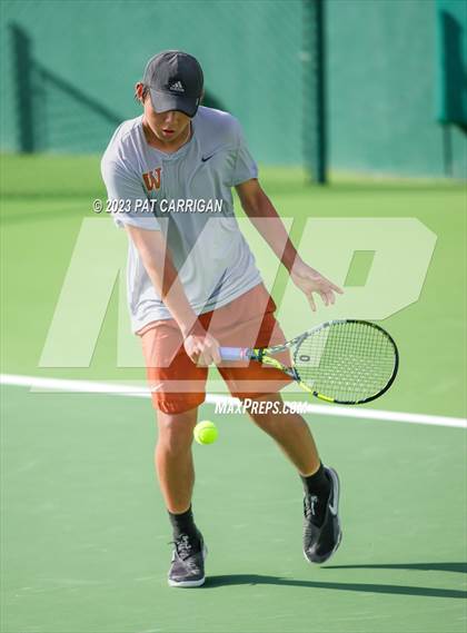 Thumbnail 3 in Round Rock Westwood vs Houston Memorial (UIL 6A Team Tennis Final) photogallery.