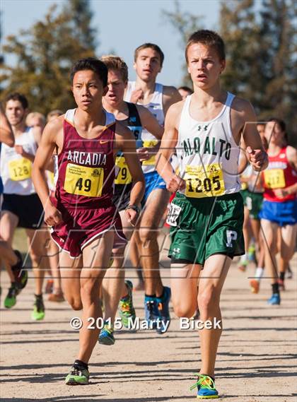 Thumbnail 1 in CIF State Cross Country Championships (D1 Boys Race) photogallery.