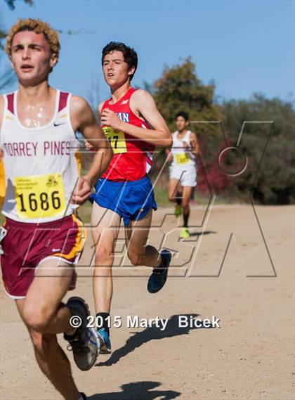 Thumbnail 1 in CIF State Cross Country Championships (D1 Boys Race) photogallery.