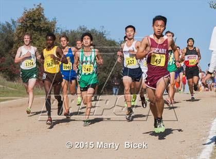 Thumbnail 1 in CIF State Cross Country Championships (D1 Boys Race) photogallery.
