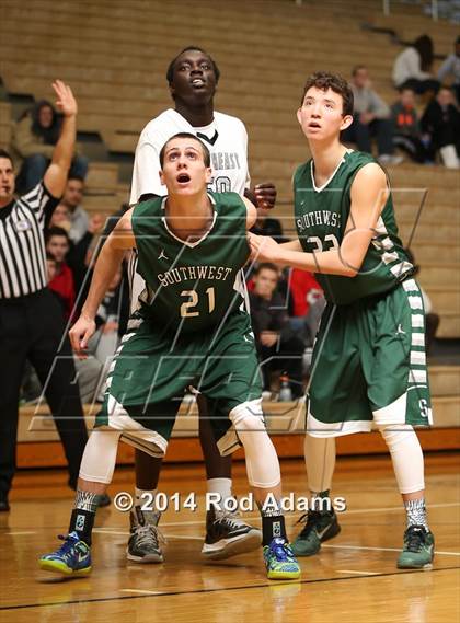 Thumbnail 1 in Lincoln Southwest vs. Lincoln Northeast (Heartland Athletic Conference Tournament) photogallery.