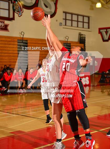 Thumbnail 3 in Centennial vs. Rosary Academy (Mark Keppel Tournament) photogallery.