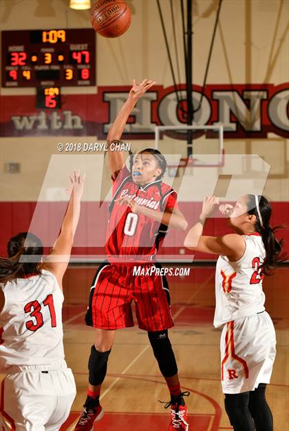 Thumbnail 3 in Centennial vs. Rosary Academy (Mark Keppel Tournament) photogallery.