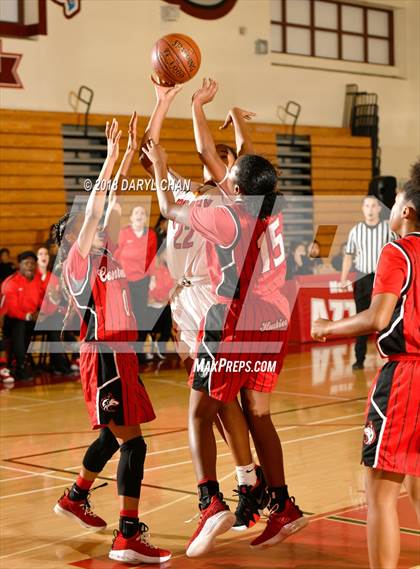 Thumbnail 1 in Centennial vs. Rosary Academy (Mark Keppel Tournament) photogallery.