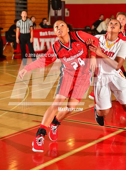 Thumbnail 3 in Centennial vs. Rosary Academy (Mark Keppel Tournament) photogallery.
