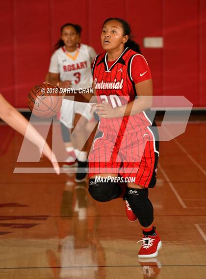 Thumbnail 3 in Centennial vs. Rosary Academy (Mark Keppel Tournament) photogallery.