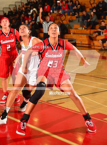 Thumbnail 1 in Centennial vs. Rosary Academy (Mark Keppel Tournament) photogallery.
