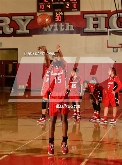 Thumbnail 3 in Centennial vs. Rosary Academy (Mark Keppel Tournament) photogallery.