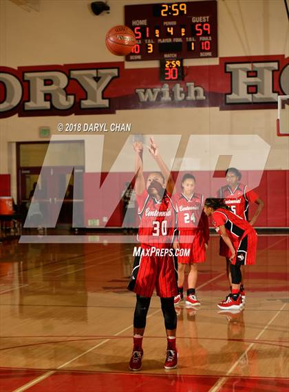 Thumbnail 1 in Centennial vs. Rosary Academy (Mark Keppel Tournament) photogallery.