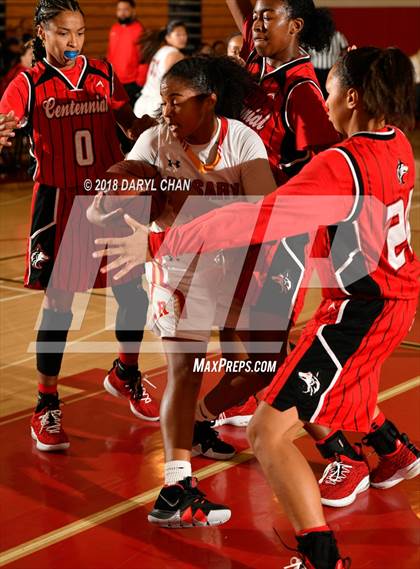 Thumbnail 2 in Centennial vs. Rosary Academy (Mark Keppel Tournament) photogallery.