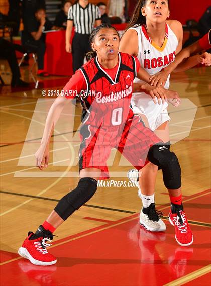 Thumbnail 3 in Centennial vs. Rosary Academy (Mark Keppel Tournament) photogallery.