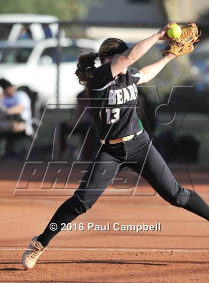 Thumbnail 3 in Queen Creek vs Basha (Desert Mountain Softball Invitational) photogallery.