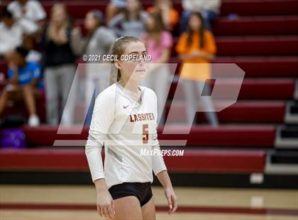 Thumbnail 2 in Lassiter vs Creekview (GHSA 6A Quarterfinal State Volleyball Championship) photogallery.