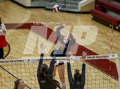 Thumbnail 2 in Lassiter vs Creekview (GHSA 6A Quarterfinal State Volleyball Championship) photogallery.
