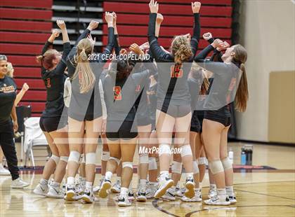 Thumbnail 3 in Lassiter vs Creekview (GHSA 6A Quarterfinal State Volleyball Championship) photogallery.