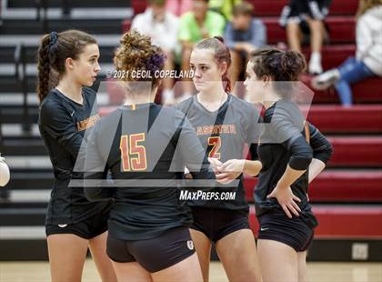 Thumbnail 3 in Lassiter vs Creekview (GHSA 6A Quarterfinal State Volleyball Championship) photogallery.