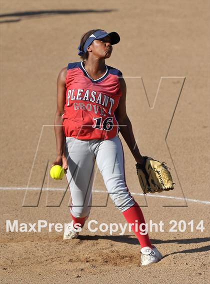 Thumbnail 3 in Pleasant Grove vs. Vacaville (CIF SJS Final - Game 1) photogallery.