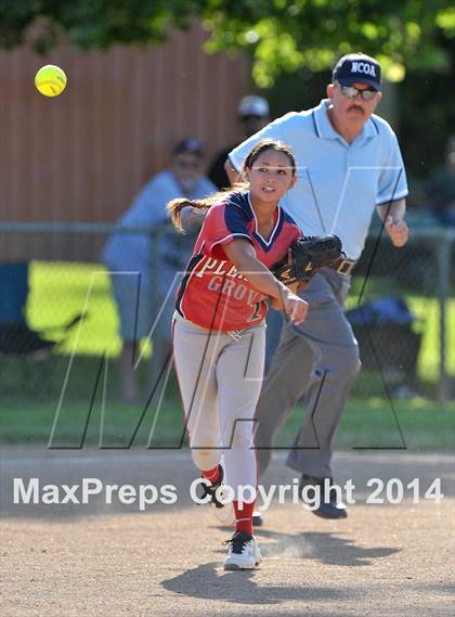 Thumbnail 3 in Pleasant Grove vs. Vacaville (CIF SJS Final - Game 1) photogallery.