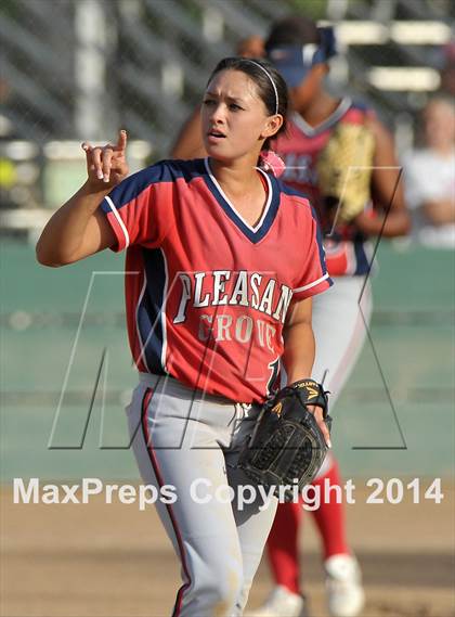 Thumbnail 3 in Pleasant Grove vs. Vacaville (CIF SJS Final - Game 1) photogallery.