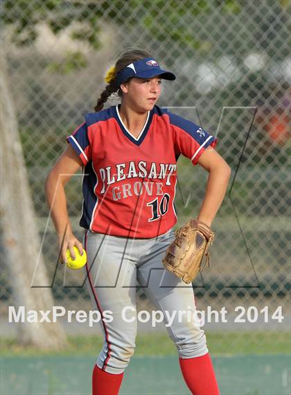 Thumbnail 1 in Pleasant Grove vs. Vacaville (CIF SJS Final - Game 1) photogallery.