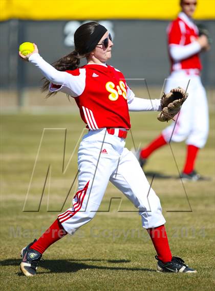 Thumbnail 2 in Centennial vs S & S Consolidated (LCS/Argyle Softball Tournament) photogallery.
