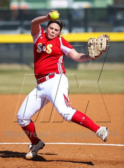 Thumbnail 3 in Centennial vs S & S Consolidated (LCS/Argyle Softball Tournament) photogallery.