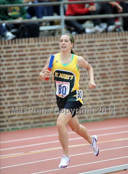 Thumbnail 2 in 117th Penn Relays (Girls Small School 4x800m Event 104) photogallery.