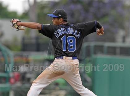 Thumbnail 3 in Maywood Academy vs. Sherman Oaks CES (CIF LA City Section D3 Final) photogallery.