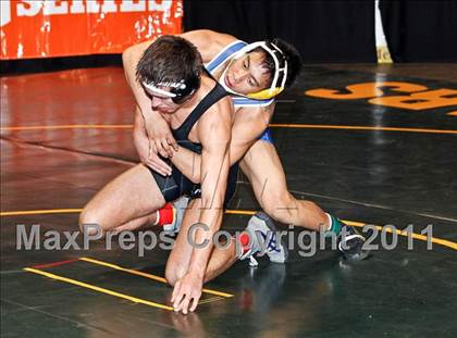 Thumbnail 1 in CIF State Boys Wrestling Championships (Round 2 - 145-285 lbs) photogallery.